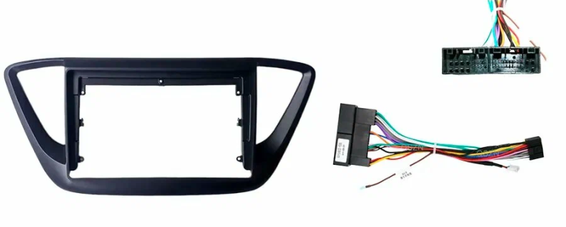 BRAIM рамка Hyundai Solaris / 2017-2020 / iso 1 / 9 дюйм (чёрная матовая)