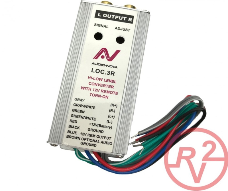Преобразователь акустического выхода ГУ AUDIO NOVA LOC.3R  2-х канальный , до 30Вт, в линейный RCA.